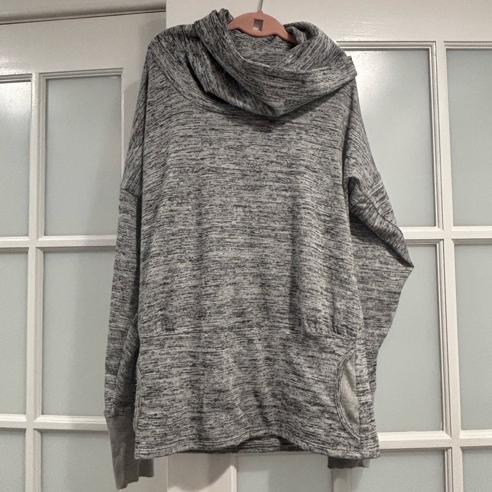 Athleta Heather Gray Cowl Neck Knit Top